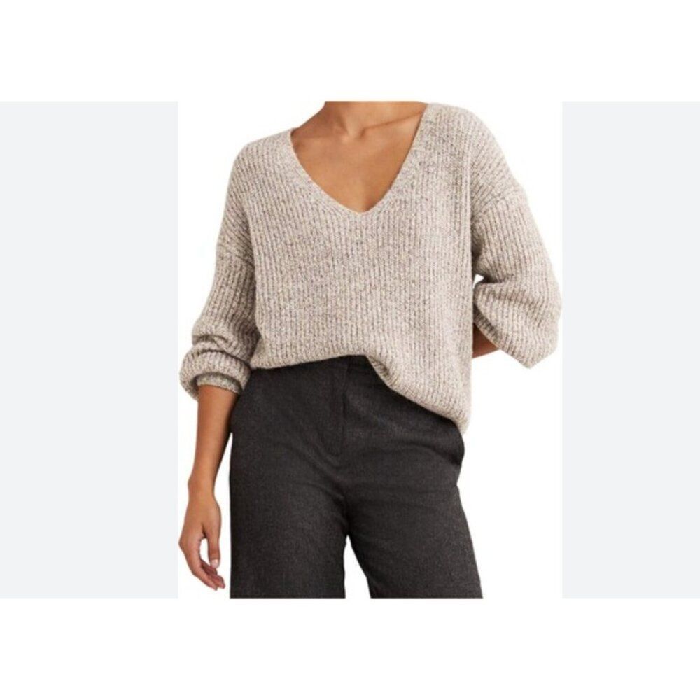 Boden Womens Sparkle Sweater Uk 14 Us 10 Ivory Metallic Ribbed Knit K0659 Nwt
